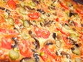 Pizza mushrooms and vegetable