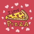 I love pizza cartoon vector illustration