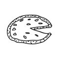 Pizza Napoletana Icon. Doodle Hand Drawn or Outline Icon Style