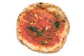Pizza napoletana isolated on white background Royalty Free Stock Photo