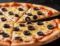Pizza with olives Royalty Free Stock Photo