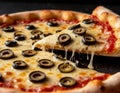 Pizza with olives Royalty Free Stock Photo
