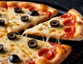 Pizza with olives Royalty Free Stock Photo