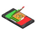 Pizza Online Isometric Composition Royalty Free Stock Photo