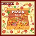 Pizza In Open Box Design Royalty Free Stock Photo