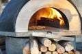 Pizza oven for bake hot with firewood for energy Royalty Free Stock Photo