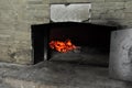 Pizza oven fire Royalty Free Stock Photo