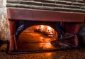 Pizza oven with natural firewood, coal and flame Royalty Free Stock Photo