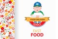 Pizza packaging design. Food clipart
