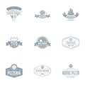 Pizza parlor logo set, simple style