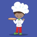 PIZZA PARTY CHEF BOY CURLY 13 Royalty Free Stock Photo