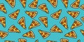 pizza pattern drawing background. Junk food seamless hand drawn for wrapping and decoration print