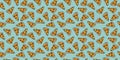 pizza pattern drawing background. Junk food seamless hand drawn for wrapping and decoration print