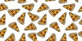 pizza pattern drawing background. Junk food seamless hand drawn for wrapping and decoration print