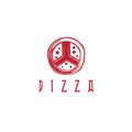 Pizza in peace symbol form vector design