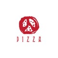 Pizza in peace symbol form vector design