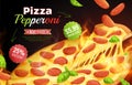 Pizza Pepperoni Advertising Composition Royalty Free Stock Photo
