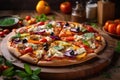 Pizza Perfection: A Deliciously Cheesy Vegetarian Pie That\'s Almost Too Pretty to Eat