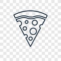 Pizza Piece concept vector linear icon isolated on transparent b