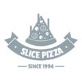 Pizza piece logo, simple gray style Royalty Free Stock Photo