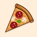 Pizza piece vector colored illustration isolated Royalty Free Stock Photo