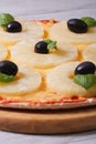 Pizza with pineapple rings close-up Royalty Free Stock Photo