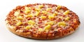 Pizza with pineapples and ham Royalty Free Stock Photo