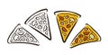 Pizza. Pizzeria, food symbol or logo. Vector illustration