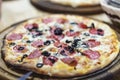 pizza, pizzerias, background image, blur, blurred frame, salami,