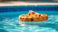 Pizza Pool Party: Giant Slice Floats on Sunny Day