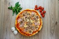 Pizza prosciutto e funghi top Royalty Free Stock Photo