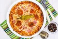 Pizza Prosciutto on white boards Royalty Free Stock Photo