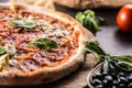 Pizza Quatro Stagioni four seasons traditional italian meal from Royalty Free Stock Photo