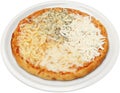 Pizza Quattro formaggi with cheese, feta, melted and cream cheese Royalty Free Stock Photo