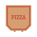 Pizza red box business dinner sign vector top view. Concept service deliver food restaurant