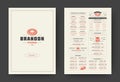 Pizza restaurant menu layout design brochure or food flyer template vector illustration. Royalty Free Stock Photo