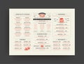 Pizza restaurant menu layout design brochure or food flyer template vector illustration. Royalty Free Stock Photo