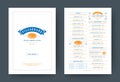 Pizza restaurant menu layout design brochure or food flyer template vector illustration. Royalty Free Stock Photo