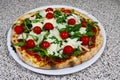 Pizza rucola,cherry,parmesan,restaurant italian food Royalty Free Stock Photo