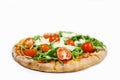 Pizza rucola,cherry,parmesan,restaurant italian food Royalty Free Stock Photo