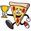 Pizza Running with a Trophy