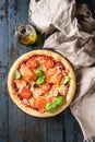 Pizza with salmon Royalty Free Stock Photo