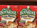 Pizza sauce kits on a retail store shelf Chef Boyardee cheese Royalty Free Stock Photo