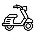 Pizza scooter icon, outline style Royalty Free Stock Photo