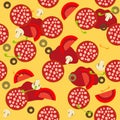 Pizza seamless pattern. Royalty Free Stock Photo