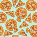 Pizza. Seamless Pattern. Background Pizza. Vector illustration Royalty Free Stock Photo