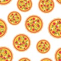 Pizza seamless pattern. Royalty Free Stock Photo