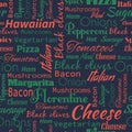Pizza seamless pattern. Useful for restaurant identity, packagin