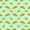 Pizza seamless pattern vector collection Royalty Free Stock Photo
