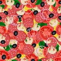 Pizza seamless pattern Royalty Free Stock Photo
